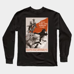 Soviet Cat Poster - Many Furs One Working Class Long Sleeve T-Shirt